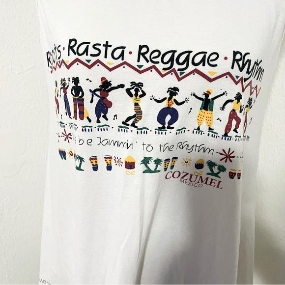 Roots Rasta Reggae Rhythm Women’s XXL  Beach Wear Graphic Shirt Cozumel Mexico - Picture 2 of 5